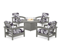 Thumbnail for Trex Rockport 5-Piece Deep Seating Set with Round Fire Pit Table