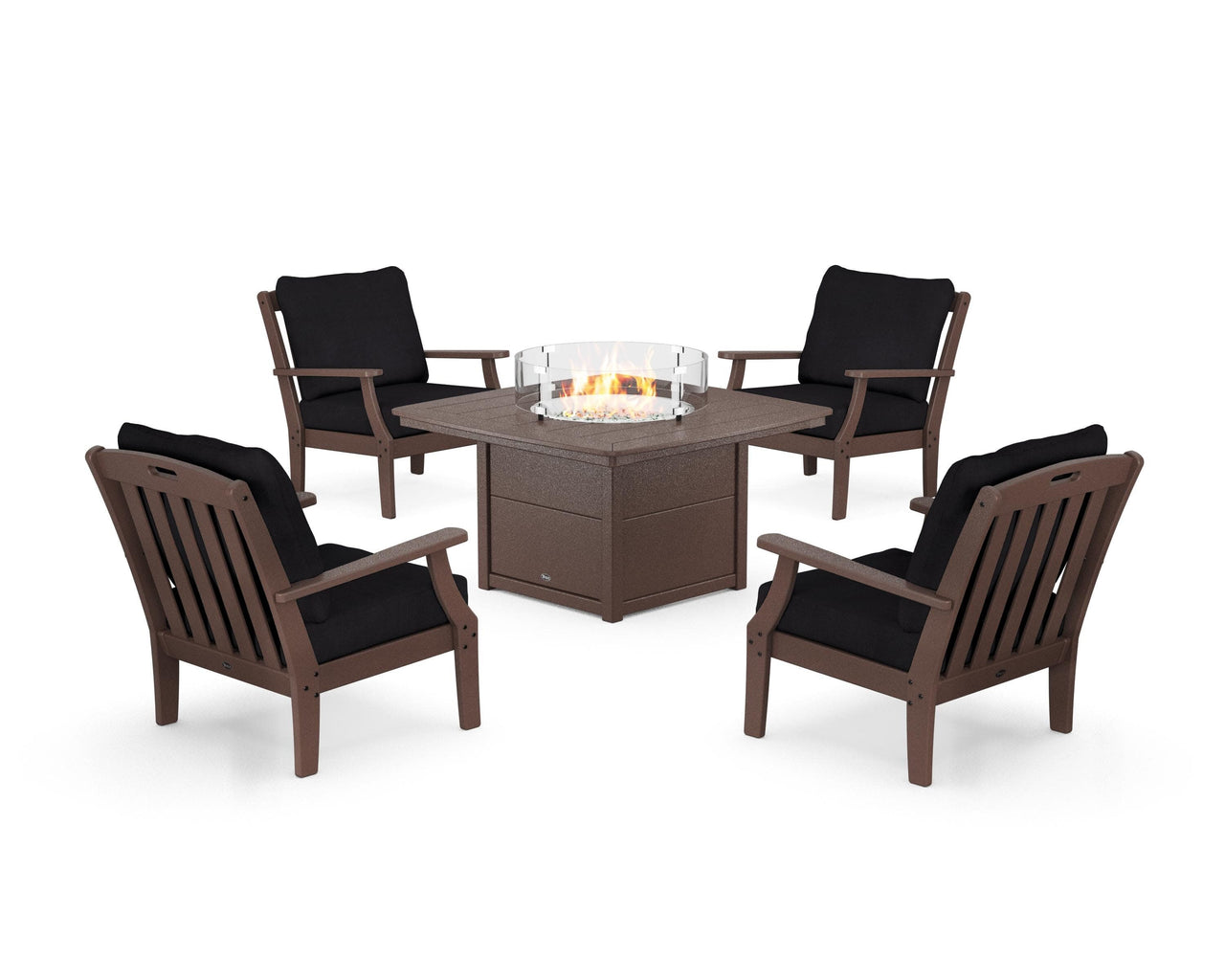 Trex Yacht Club 5-Piece Deep Seating Set with Fire Pit Table