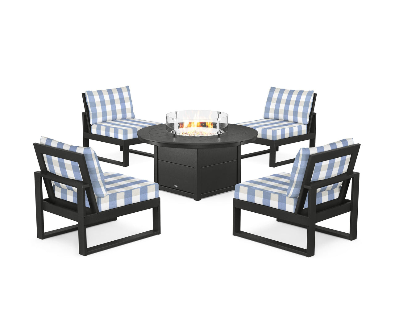 Trex Eastport Modular 5-Piece Deep Seating Set with Round Fire Pit Table