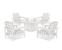 Thumbnail for Trex Rockport 5-Piece Deep Seating Set with Round Fire Pit Table