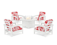 Thumbnail for Trex Rockport 5-Piece Deep Seating Set with Round Fire Pit Table