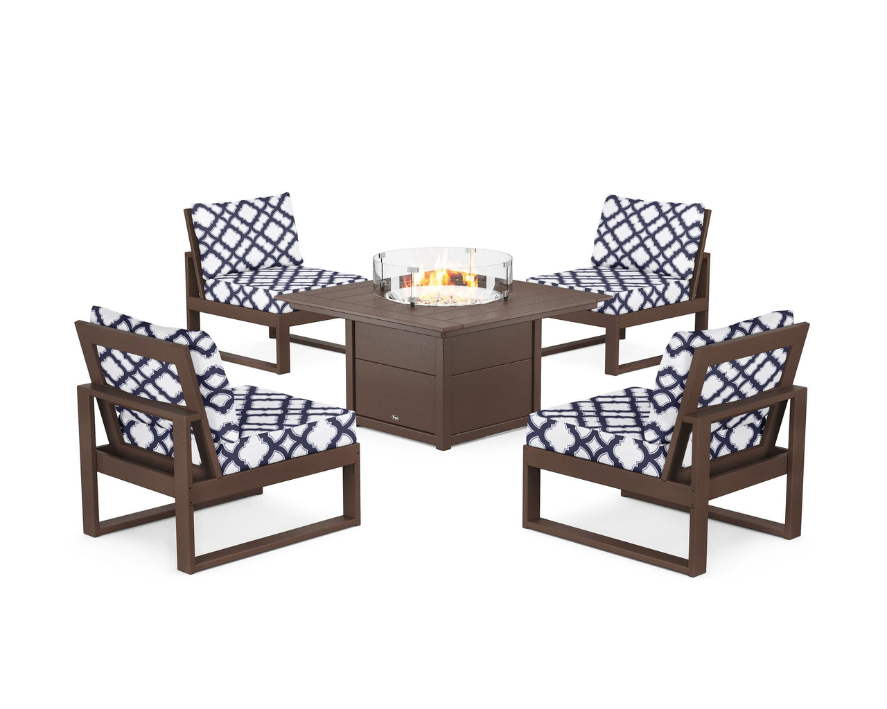 Trex Eastport Modular 5-Piece Deep Seating Set with Square Fire Pit Table