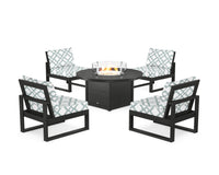 Thumbnail for Trex Eastport Modular 5-Piece Deep Seating Set with Round Fire Pit Table