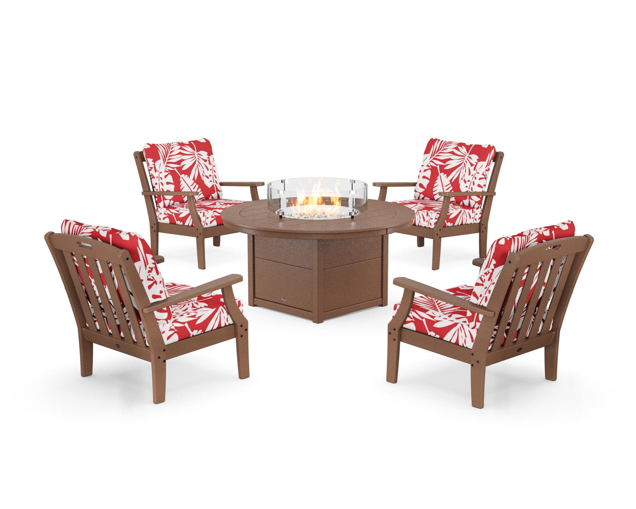 Trex Yacht Club 5-Piece Deep Seating Set with Round Fire Pit Table