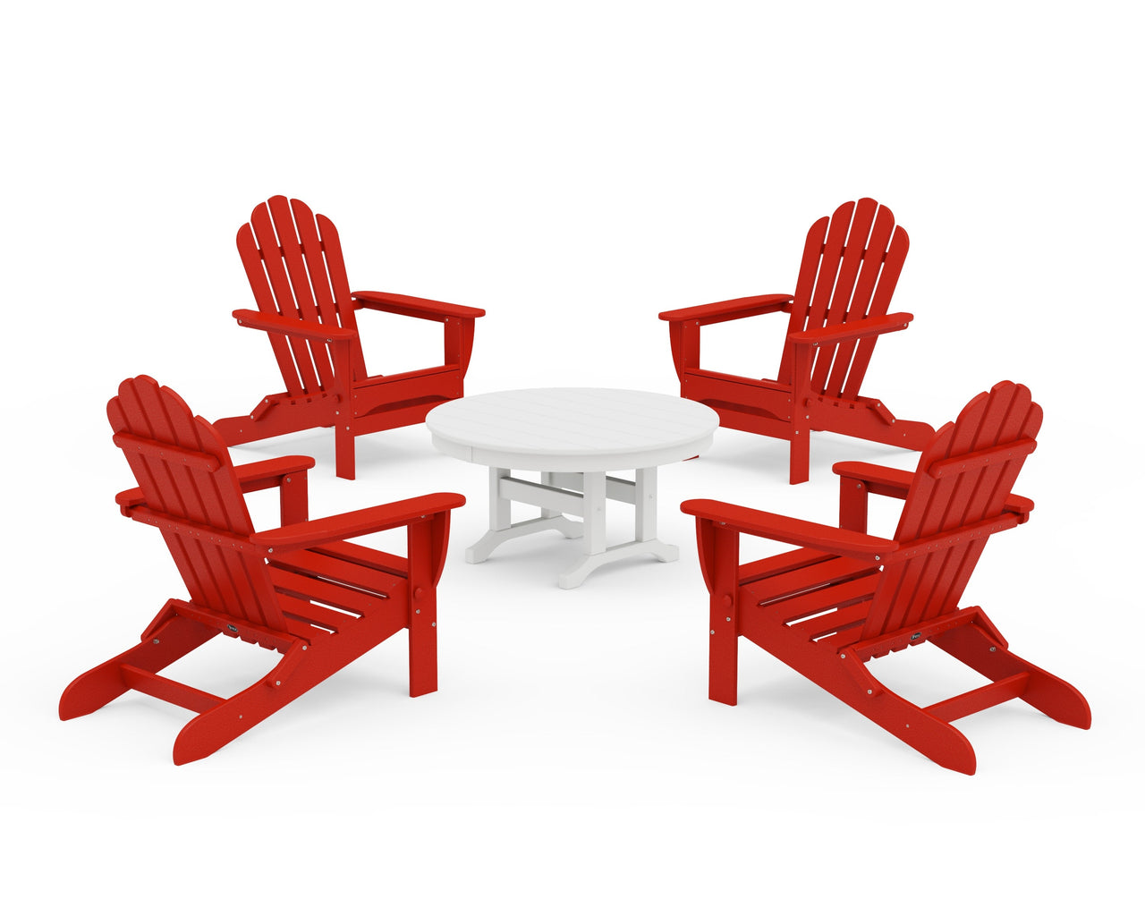 Trex 5-Piece Monterey Bay Folding Adirondack Chair Conversation Group