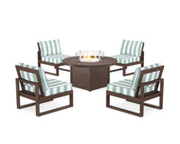 Thumbnail for Trex Eastport Modular 5-Piece Deep Seating Set with Round Fire Pit Table