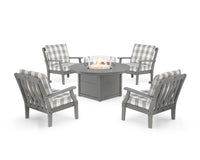 Thumbnail for Trex Yacht Club 5-Piece Deep Seating Set with Round Fire Pit Table