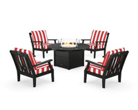 Thumbnail for Trex Yacht Club 5-Piece Deep Seating Set with Round Fire Pit Table