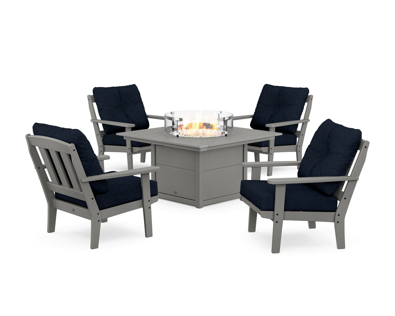 Trex Cape Cod 5-Piece Deep Seating Set with Fire Pit Table