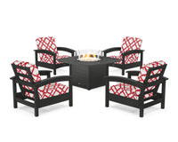 Thumbnail for Trex Rockport 5-Piece Deep Seating Set with Yacht Club Fire Pit Table
