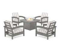 Thumbnail for Trex Rockport 5-Piece Deep Seating Set with Yacht Club Fire Pit Table