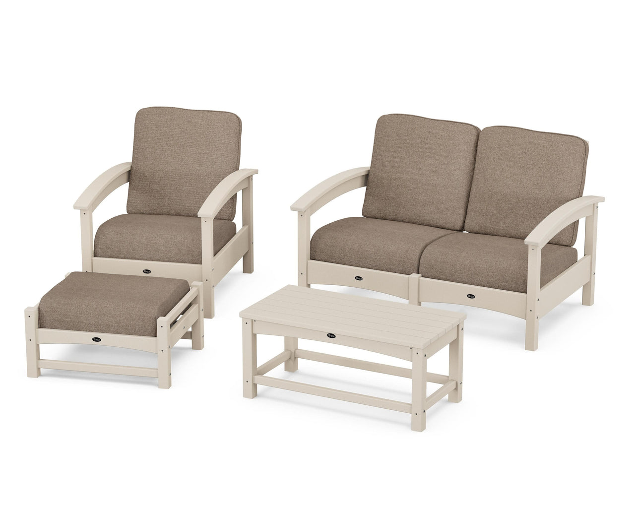 Trex Rockport 4-Piece Deep Seating Conversation Group - Sand Castle