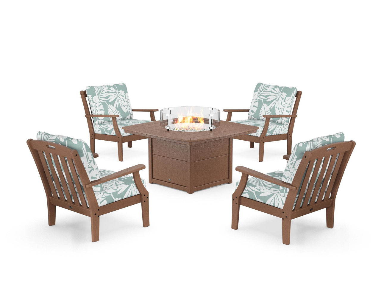 Trex Yacht Club 5-Piece Deep Seating Set with Fire Pit Table