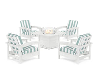 Thumbnail for Trex Rockport 5-Piece Deep Seating Set with Yacht Club Fire Pit Table