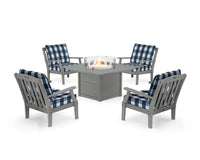 Thumbnail for Trex Yacht Club 5-Piece Deep Seating Set with Square Fire Pit Table