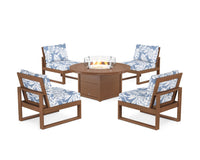 Thumbnail for Trex Eastport Modular 5-Piece Deep Seating Set with Round Fire Pit Table