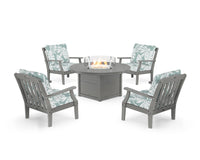 Thumbnail for Trex Yacht Club 5-Piece Deep Seating Set with Round Fire Pit Table