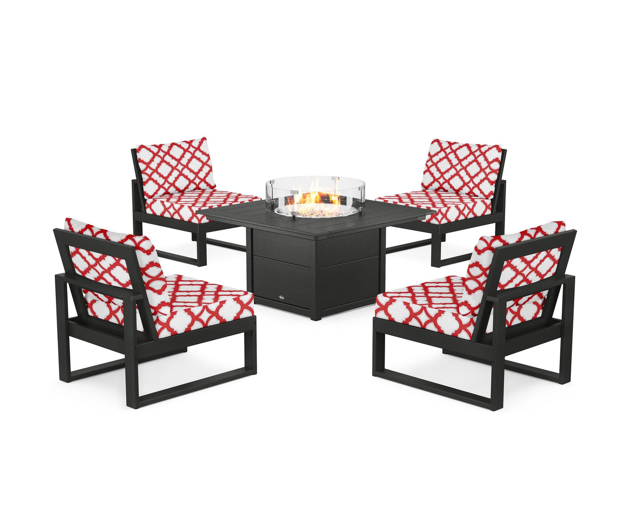 Trex Eastport Modular 5-Piece Deep Seating Set with Square Fire Pit Table