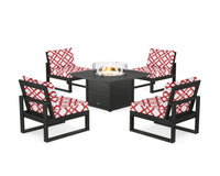 Thumbnail for Trex Eastport Modular 5-Piece Deep Seating Set with Square Fire Pit Table
