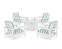 Thumbnail for Trex Rockport 5-Piece Deep Seating Set with Round Fire Pit Table
