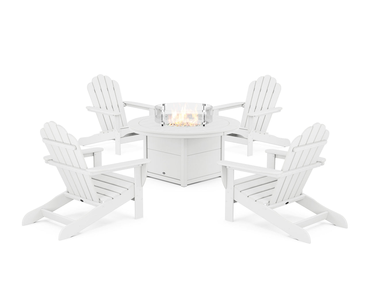 Trex 5-Piece Monterey Bay Oversized Adirondack Conversation Set with Fire Pit Table