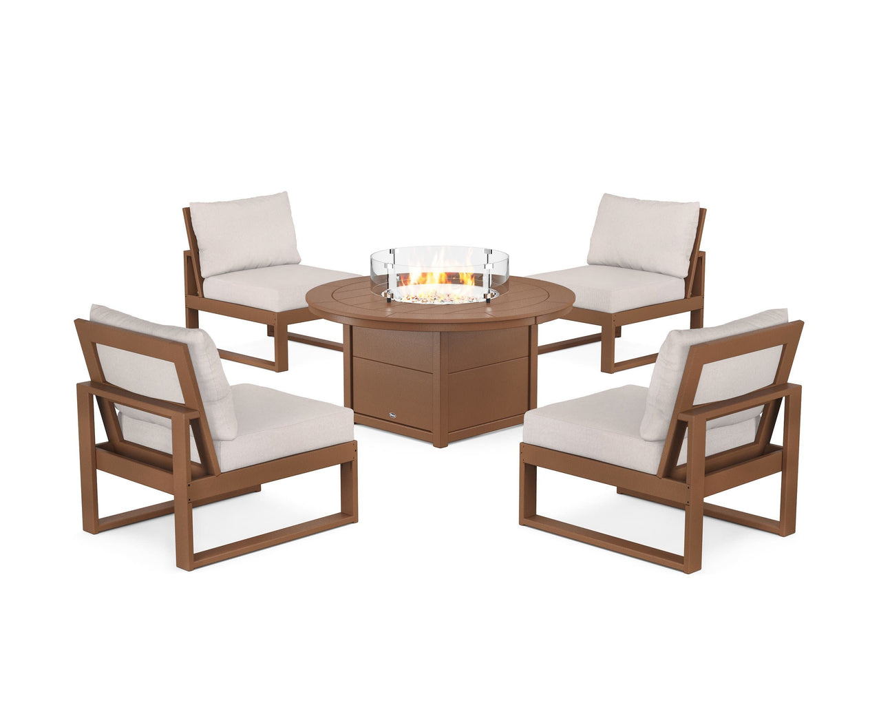 Trex Eastport Modular 5-Piece Deep Seating Set with Round Fire Pit Table
