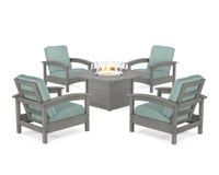 Thumbnail for Trex Rockport 5-Piece Deep Seating Set with Yacht Club Fire Pit Table