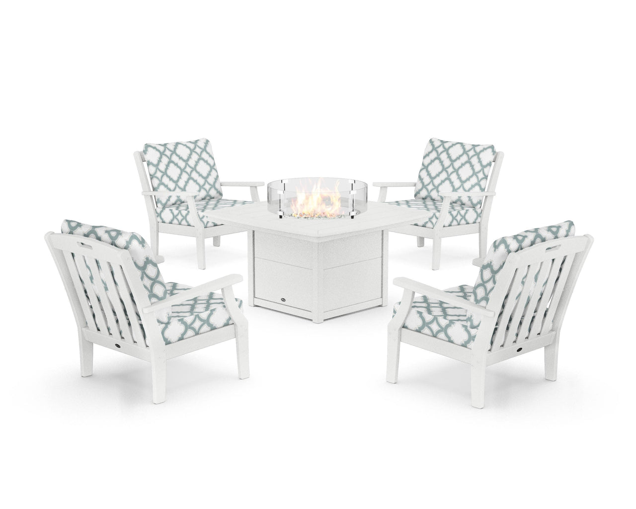 Trex Yacht Club 5-Piece Deep Seating Set with Fire Pit Table