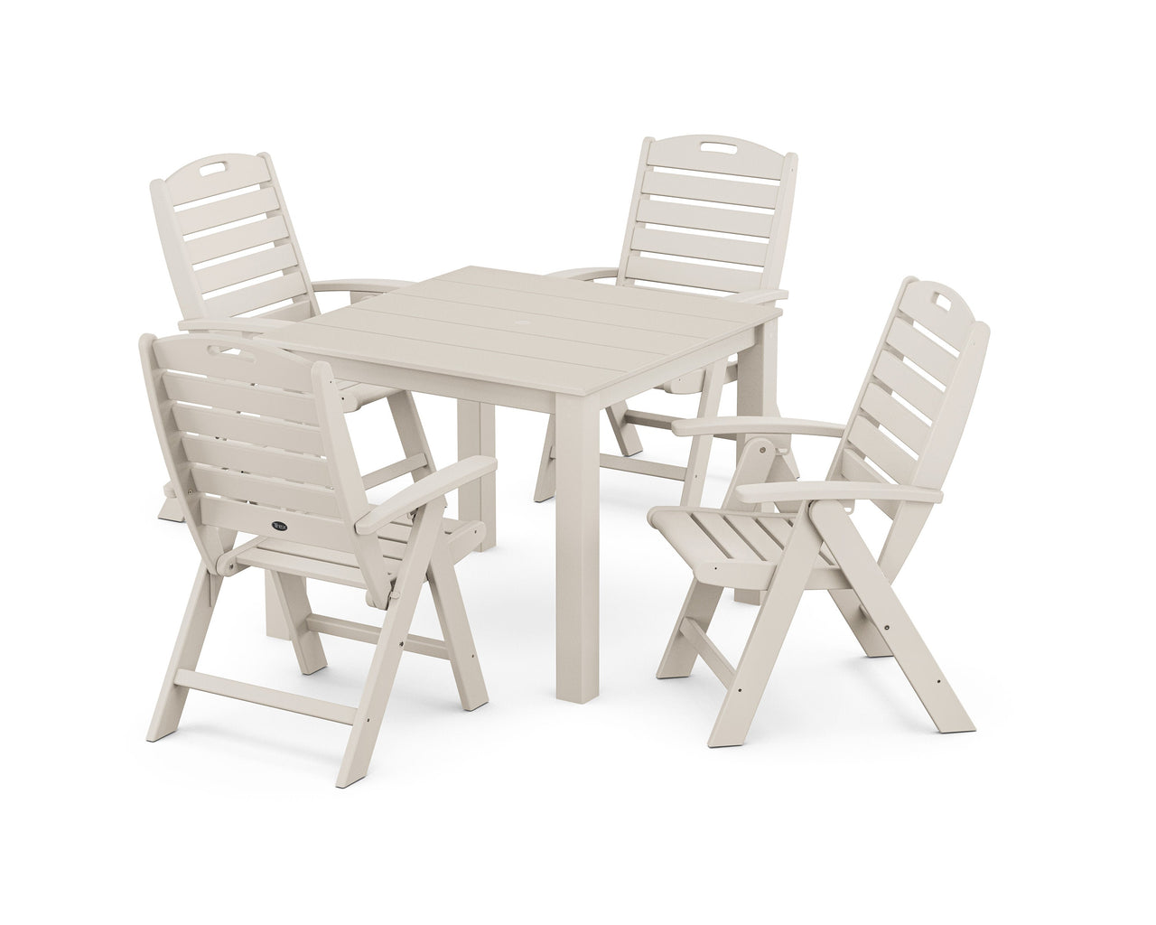 Trex Yacht Club Highback Chair 5-Piece Parsons Dining Set - Sand Castle