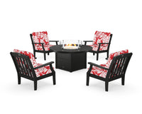 Thumbnail for Trex Yacht Club 5-Piece Deep Seating Set with Round Fire Pit Table