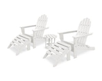 Thumbnail for Trex Cape Cod Folding Adirondack Set with Ottomans - Classic White