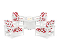 Thumbnail for Trex Rockport 5-Piece Deep Seating Set with Yacht Club Fire Pit Table