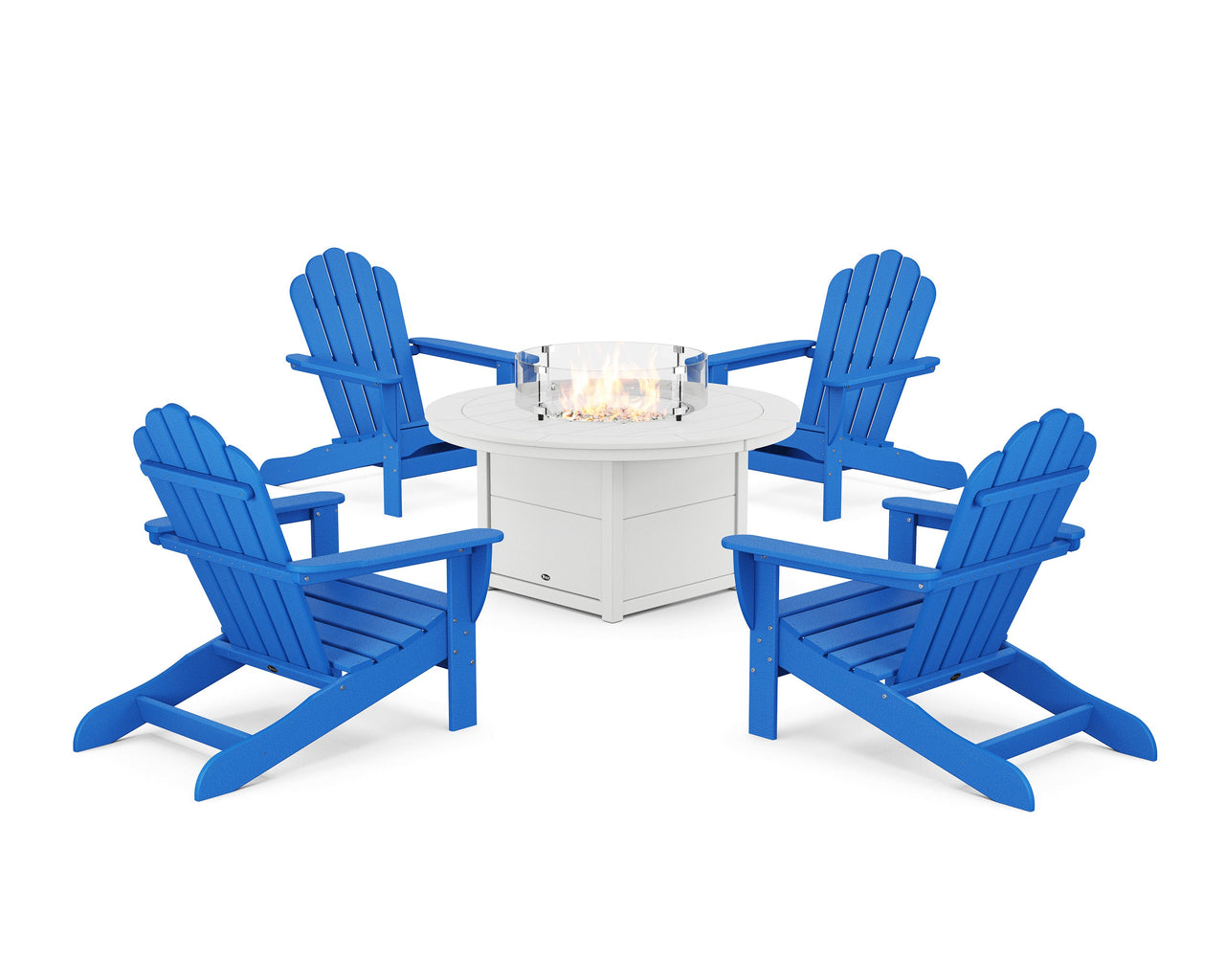 Trex 5-Piece Monterey Bay Oversized Adirondack Conversation Set with Fire Pit Table