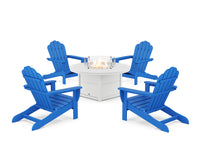 Thumbnail for Trex 5-Piece Monterey Bay Oversized Adirondack Conversation Set with Fire Pit Table