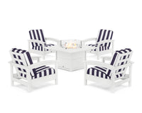 Thumbnail for Trex Rockport 5-Piece Deep Seating Set with Square Fire Pit Table