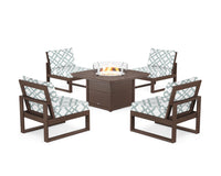 Thumbnail for Trex Eastport Modular 5-Piece Deep Seating Set with Yacht Club Fire Pit Table