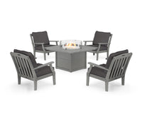 Thumbnail for Trex Yacht Club 5-Piece Deep Seating Set with Square Fire Pit Table