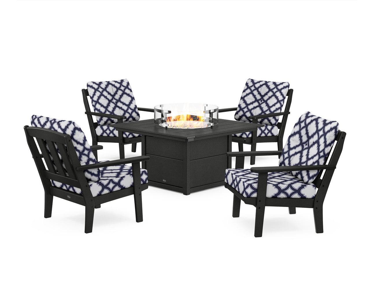 Trex Cape Cod 5-Piece Deep Seating Set with Fire Pit Table