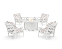 Thumbnail for Trex Yacht Club 5-Piece Deep Seating Set with Round Fire Pit Table