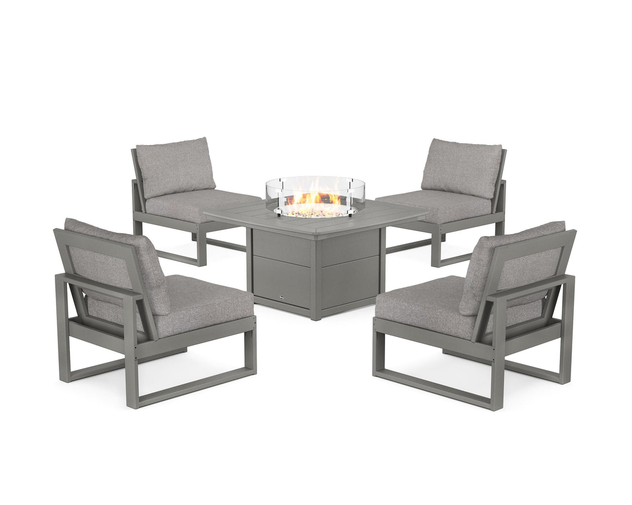 Trex Eastport Modular 5-Piece Deep Seating Set with Yacht Club Fire Pit Table