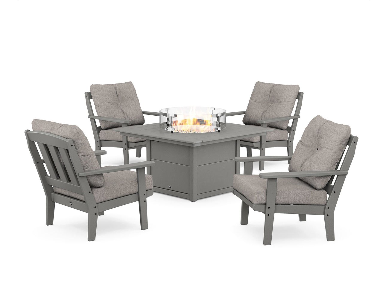 Trex Cape Cod 5-Piece Deep Seating Set with Fire Pit Table