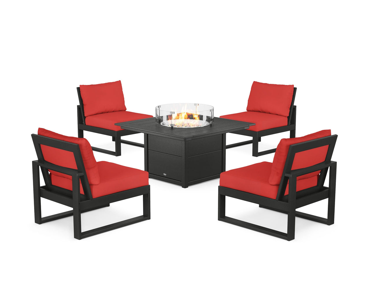 Trex Eastport Modular 5-Piece Deep Seating Set with Square Fire Pit Table