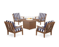 Thumbnail for Trex Yacht Club 5-Piece Deep Seating Set with Fire Pit Table