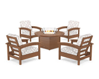 Thumbnail for Trex Rockport 5-Piece Deep Seating Set with Round Fire Pit Table
