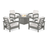 Thumbnail for Trex Rockport 5-Piece Deep Seating Set with Round Fire Pit Table