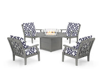 Thumbnail for Trex Yacht Club 5-Piece Deep Seating Set with Round Fire Pit Table