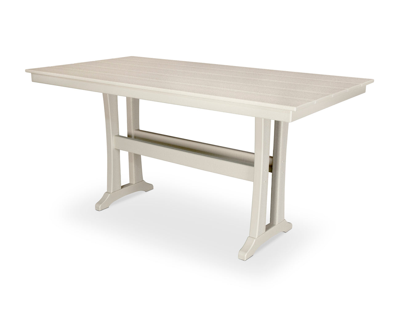 Trex Farmhouse Trestle 37" x 72" Counter Table - Sand Castle
