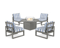Thumbnail for Trex Eastport Modular 5-Piece Deep Seating Set with Round Fire Pit Table
