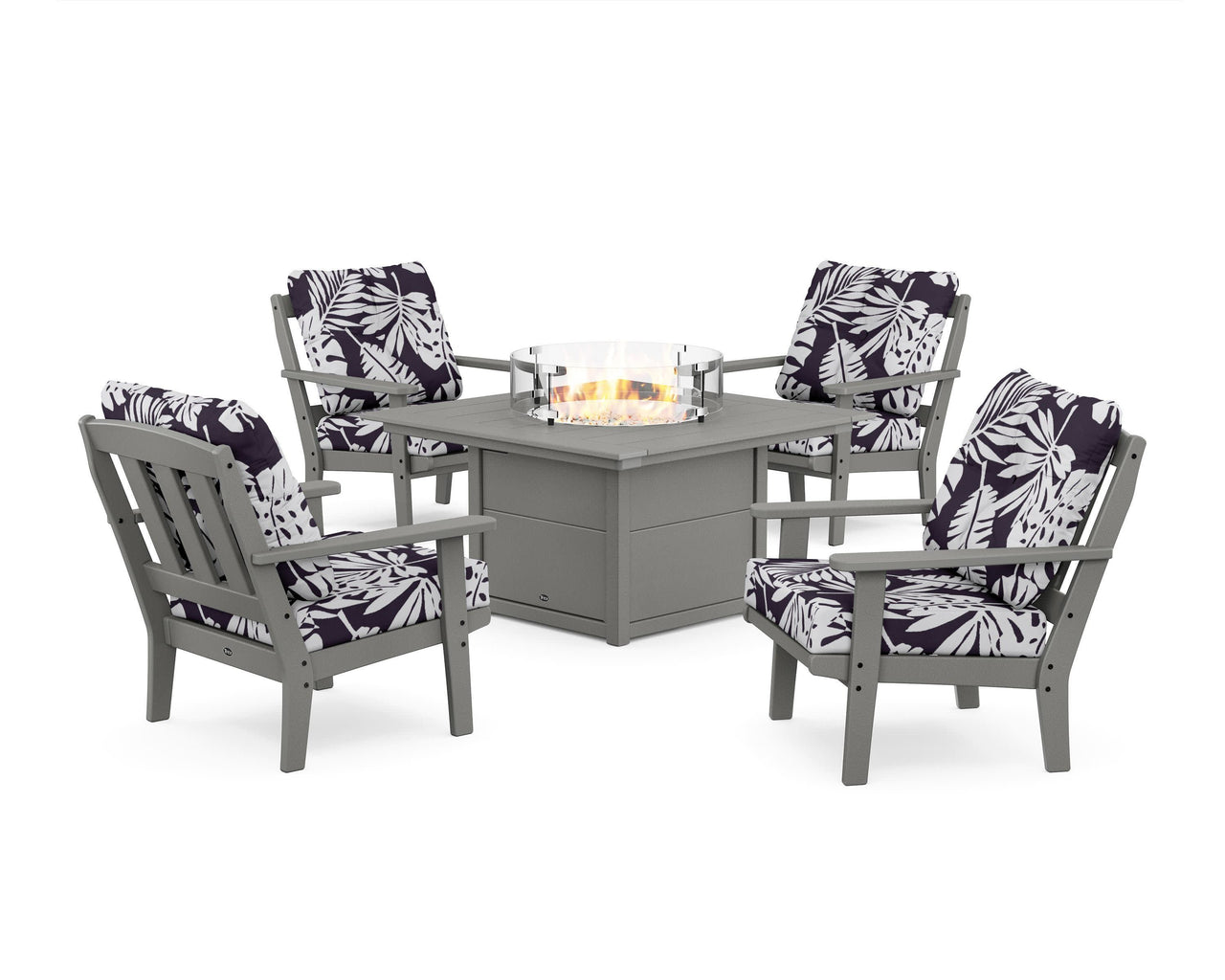 Trex Cape Cod 5-Piece Deep Seating Set with Fire Pit Table