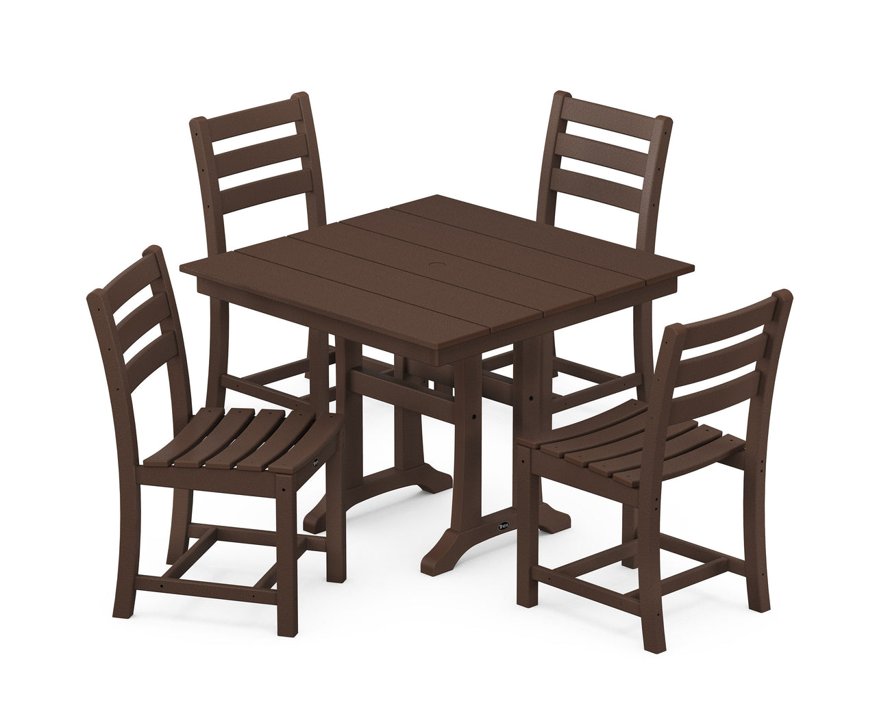 Trex Monterey Bay 5-Piece Farmhouse Trestle Side Chair Dining Set